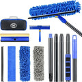 Wontolf 4-in-1 Window Squeegee, 79'' Window Cleaner Tool with Extension Pole, Window Cleaning Kit with Storage Bag, Rotatable Window Washing Kit Equipment for Home, Outdoor High Windows, Glass, Shower