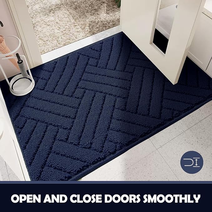 Door Mat Indoor Doormat, Entryway Rug Door Mats Non-Slip Rubber Backing,Heavy Duty Low-Profile Entrance Rugs, Absorbent Resist Dirt Doormats Floor Door mat for Entryway,Blue 32"x48"