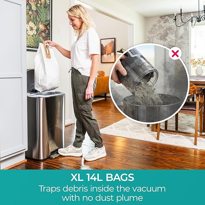 Kenmore BU1001 B200 Series Commercial Vacuum Cleaner Lightweight 14L Capacity Bagged Upright Vac with LED Headlight and 2-Speed Setting Powerful Suction for Pets, Carpets & Hard Floor
