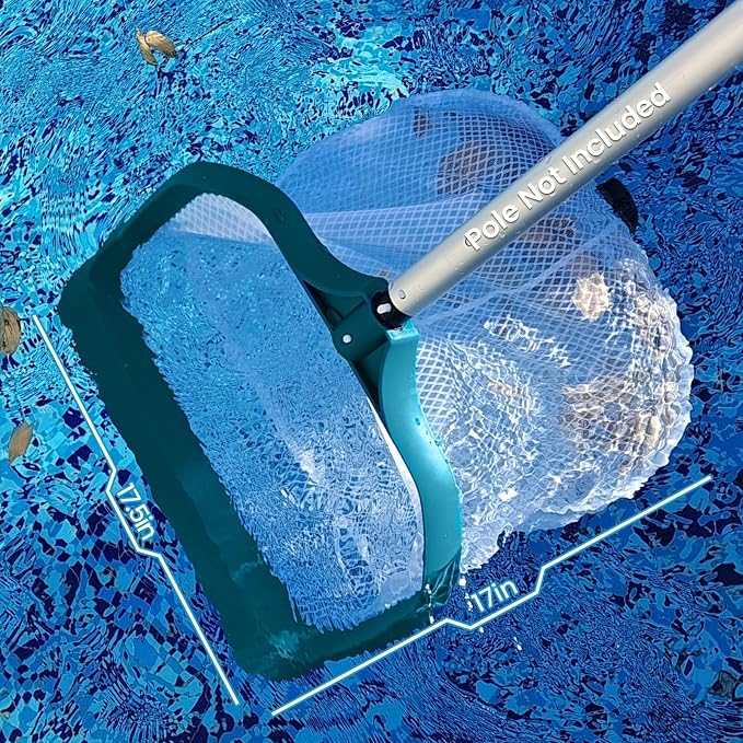 POOLWHALE Pool Skimmer Net - Upgrade Swimming Leaf Rake with Extra Wide Scoop Edge, Fine Mesh Nets for Pool Cleaning Leaves, Debris (Not Pole)