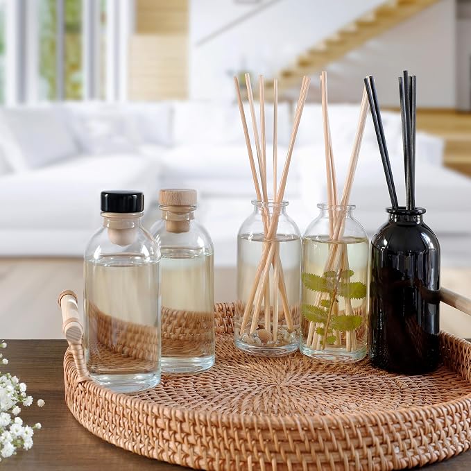 Reed Diffuser Set, Vanilla Lime - Bathroom Shelf Décor | Made with Essential Oils, Zesty Lime, Sweet Cane Sugar, Creamy Vanilla & Tonka Bean, Made in the USA