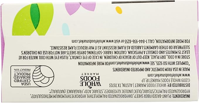 365 by Whole Foods Market, Fabric-Softening Dryer Sheets, Lavender, 80 Count