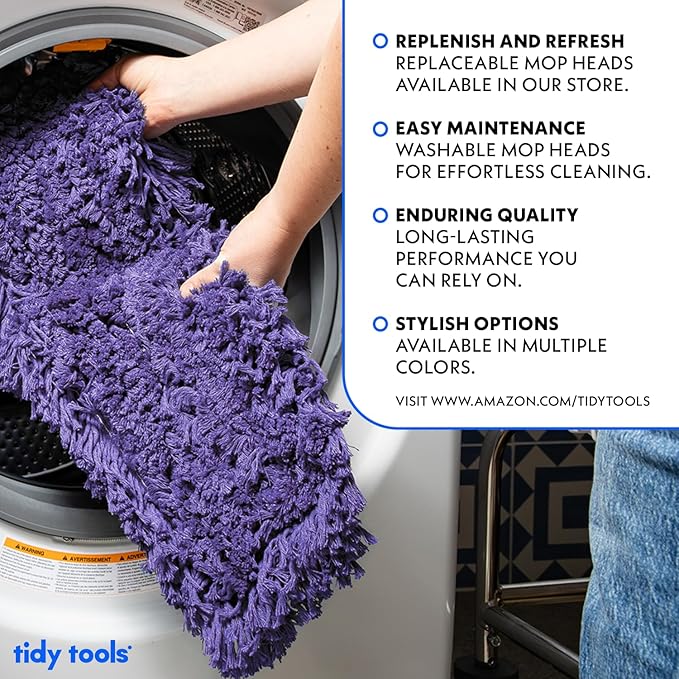 36 Inch Purple Commercial Dust Mop & Floor Sweeper with Extendable Handle – Mop for Hardwood, Tile, and Concrete Floor Cleaning