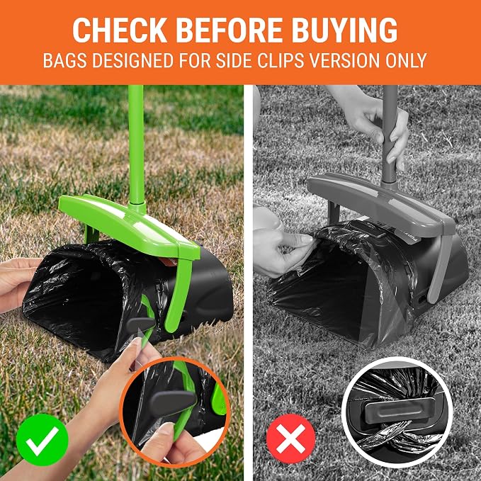 Pupzle Dog Pooper Scooper with Bag Attachment, 40" Long Handle | Dog Poop Scoop for Yard, Large Capacity Swivel Bin and Rake Pooper Scooper, Lavender Scented Bags for Large Dogs (Green)