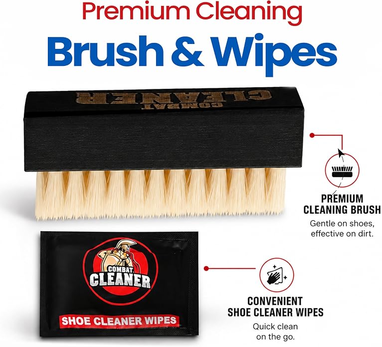 Combat Cleaner Shoe Cleaning Kit – Complete Sneaker Care Solution for Leather, Suede, Canvas, Mesh, Nubuck & More