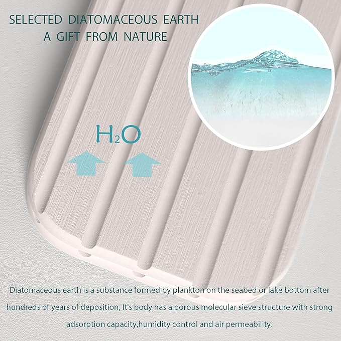 NiuYichee Faucet Mat for Kitchen Sink – Diatomite Stone Drying Mat, Absorbing Stone Tray for Bathroom Counter (White, 19.6" x 3.9")