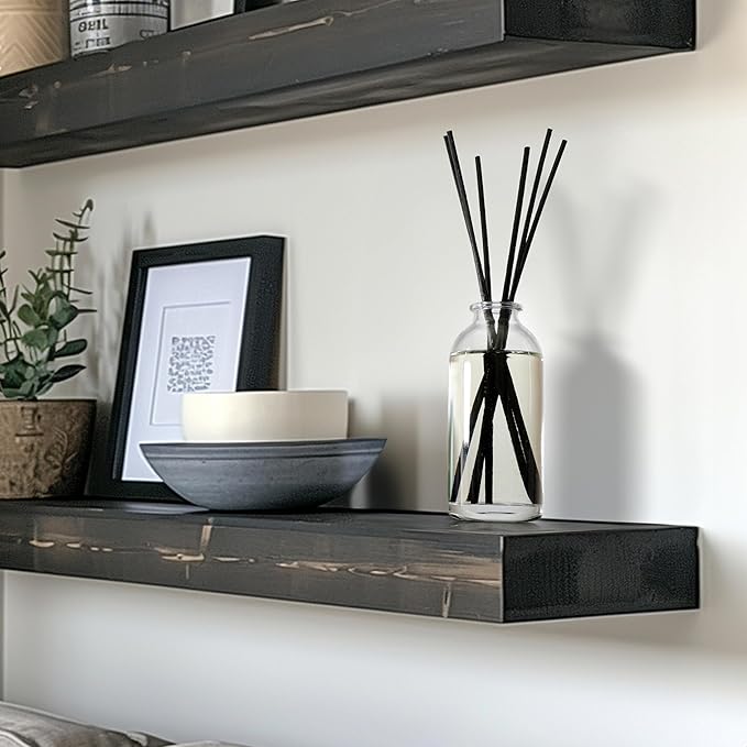 Reed Diffuser Set, Autumn Woods - Bathroom Shelf Décor | Dark walnut, English Lavender and White Amber, A Fresh, Earthy, Woodsy Fall Forage Scent, Made in the USA