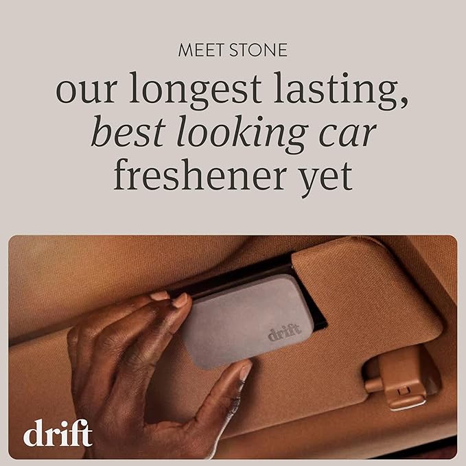Drift Car Air Freshener - The Original Stone Air Freshener - Car Odor Eliminator - Long Lasting Scent - Metal Clip - Essential Oils -Clean Ingredients - Open Air Scent 3 Pack Refill - NO CLIP INCLUDED