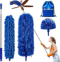 Duster with Extension Pole, 5 in 1 Cleaning Kit with Microfiber Dusters | Long Dusters for Cleaning High Ceilings, Cobweb Duster for Fan and Blinds, Feather Dusters Kit for Furniture Indoor Use