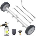 M MINGLE 16 Inch Undercarriage Washer Attachment with Foam Cannon, 4000PSI | Low Clearance Rolling Wheels, Includes Car Wash Mitt, Fits Sedans, SUVs and Trucks