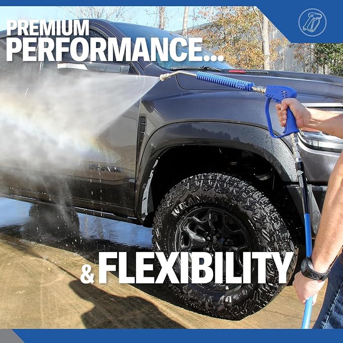 Essential Washer Short Pressure Washer Gun with Stainless Steel Swivel | Compatible with Foam Cannon | High Pressure Water 4000 PSI