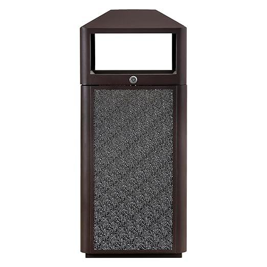 Square Waste Container with Dome Lid | Commercial Outdoor Garbage and Trash Container,Coffee 15 Gallon