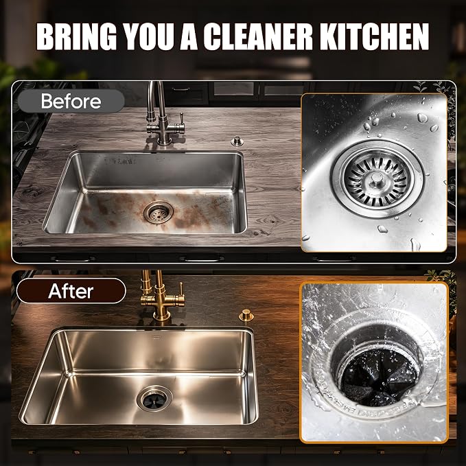3 3/8" Garbage Disposal Splash Guard, QCB-AM Sink Baffle Replacement for InSinkErator Evolution Series, Upgraded Removable Quiet Collar Drain Plugs, Garbage Disposer Accessories, Black