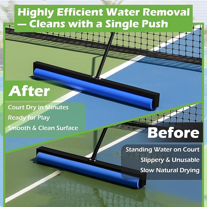 Tennis Court Squeegee, 38'' Foam Tennis Roller for Quick Clearing, Black | Quick Water Removal, Lightweight, PVA Tennis Foam Sponge Roller