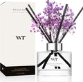 Flower Reed Diffuser Set Lavender Scent for Bathroom Accessories Shelf Decor & Air Fresheners, Sticks Defusers with 5.1 fl oz Essential Oils & Leaves, House Bedroom Office Decor & Gifts