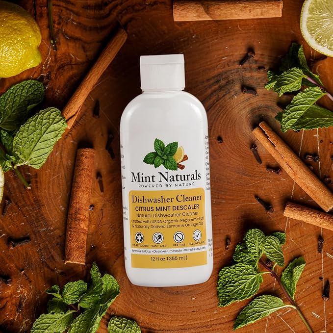 Natural Diswasher Cleaner & Deodorizer - 12oz | Made in USA with USDA Organic Peppermint Oil by Mint Naturals