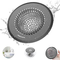 wokdada Bathtub Drain Hair Catcher: Fast Drainage Shower Version, Reversible 304 Stainless Steel Protector. Fits Pop-Up & Regular Bathroom Drains (Dark Gray)