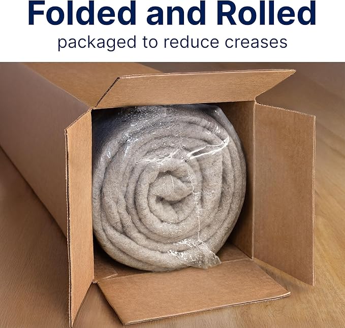 RUGPADUSA - Eco-Plush - 10'x14' - 3/8" Thick - 100% Felt - Extra Cushioned Rug Pad - Available in 3 Thicknesses, Many Custom Sizes
