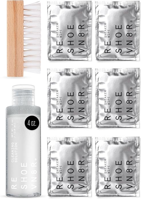 RESHOEVN8R Shoe Cleaner Kit - Sneakers, Mesh, Canvas, Suede, Knit, Leather | Cleaning kit solution for sneakers, mesh, canvas, suede, knit & leather shoes, versatile all-purpose formula