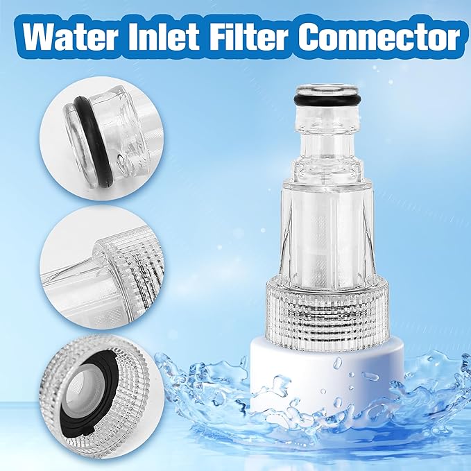 BuleVina 5Pcs Water Inlet Filter Connector Replacement Fits for DEWALT 20V MAX DCPW550 Cordless Pressure Washer Garden Hose Adapter Parts