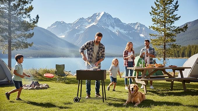 HOUSE AGAIN Grill Brush Bristle Free, Stainless Steel Food-Grade Brush Head with Scraper, Safe Steam BBQ Outdoor Grill Cleaning Brush Barbecue Grill Cleaner Non Wire for Grill Grate/Long Wood Handle
