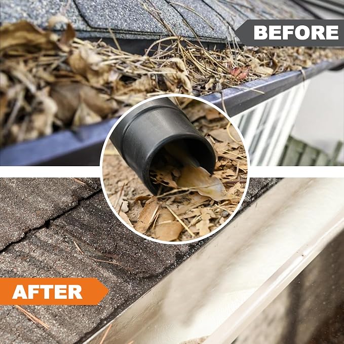 Sealegend Gutter Cleaning Tools for 2-1/2 in. Wet/Dry Vacuum Cleaner, Shop Vac Hose Attachments for Cleaning or Blowing Debris from Gutters Up to 4.8FT, 2-1/2 in. Shop Vac Accessories | Shop Vacuum Hose Accessories for Cleaning or Blowing Gutter Debris...