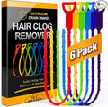 Drain Clog Remover for Slow Drains in Bathroom Sink, Shower and Tub | 6 Pack Flexible Drain Snakes Quickly Remove Hair Clogs and Restore Water Flow in Minutes