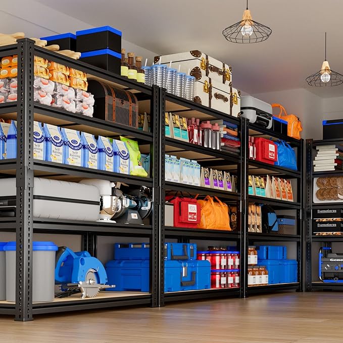 Garage Shelving, 3 PCS Storage Shelves Heavy Duty 2000 LBS Capacity, 5 Tier Adjustable Metal Organizer Wire Rack, 36" L x 18" W x 72" H Utility Shelf Unit for Kitchen Pantry