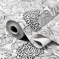 Floral Drawer and Shelf Liner for Kitchen 16IN x 20FT, Non-Adhesive and Strong Non-Slip Cabinet Drawer Liners, Waterproof Thickened Shelf Liner,Easy to Clean,Black and White