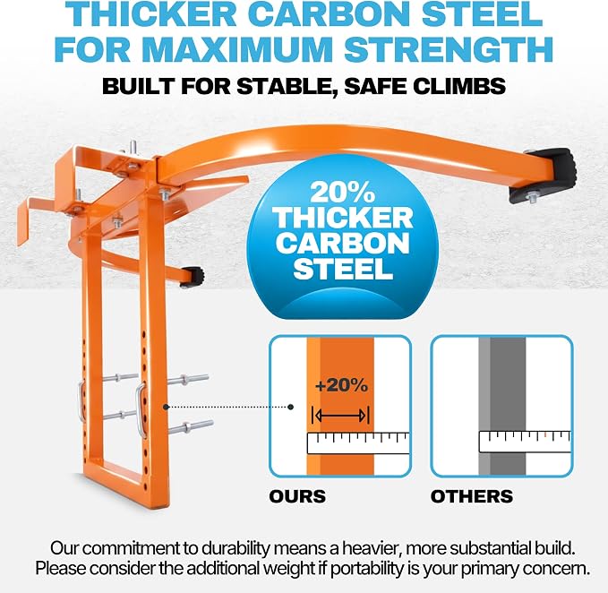 Heavy Duty Ladder Stabilizer with Tool Tray | 500 LBS Capacity, 34" Wide Steel Standoff Arms for Gutter Cleaning, Roofing & Wall Work, Fits Extension, Straight & Telescoping Ladders - Anti-Slip