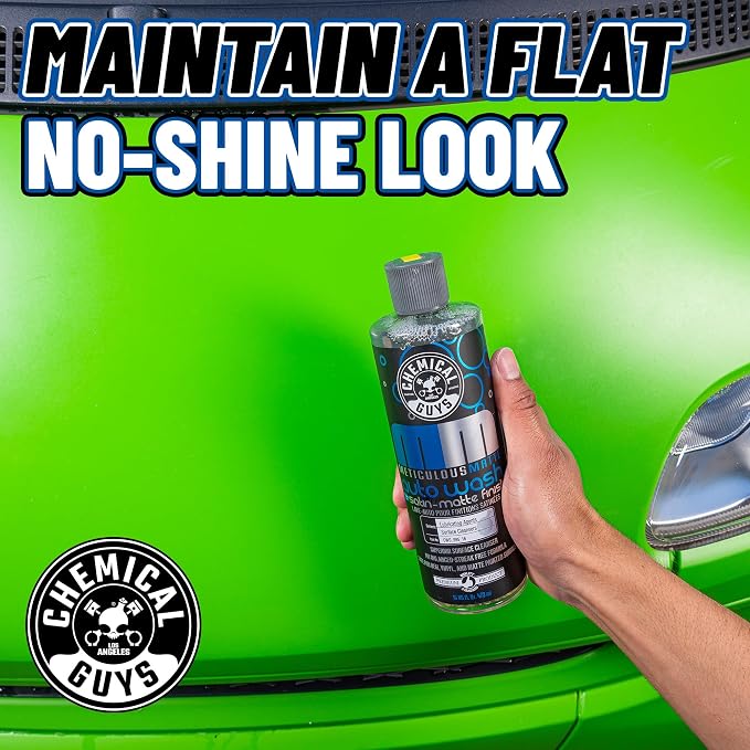Chemical Guys, Meticulous Matte Foaming Car Wash Soap, Bubble Gum, 16 oz | High-foam soap cleans satin and matte finishes without adding gloss, gentle in cannons, guns or buckets, bubble gum