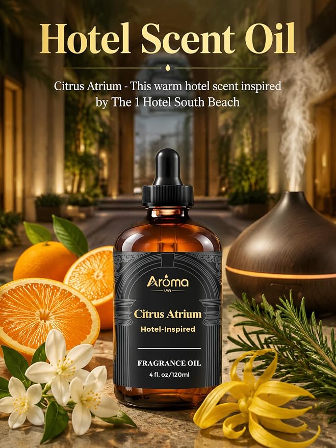 Hotel Collection Diffuser Oil - Citrus Atrium | Hotel-Inspired Miami Citrus Scent With a Rich Aroma and Long-Lasting Scent