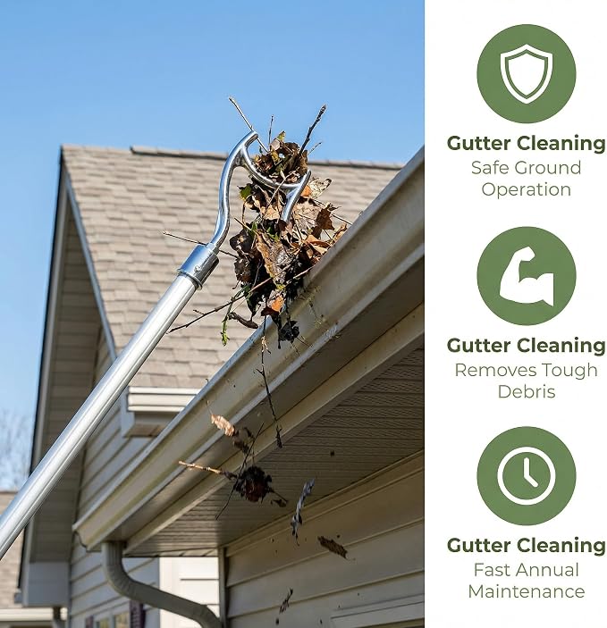 1PCS Hook Attachment for Extension Pole&Pool& Roof& Home | Landscaping Hook for Extending Reach,Clean Gutters,Reach High Places, Hang Lights