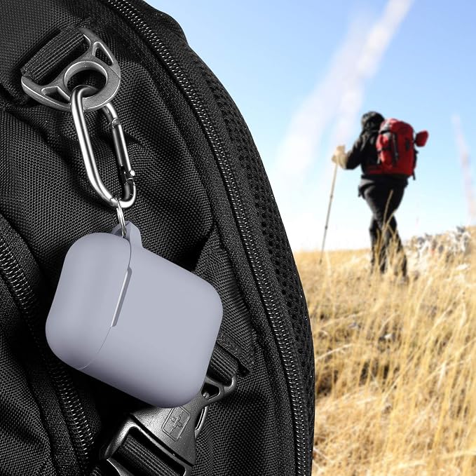 for AirPods 1/2 Case, Soft Silicone Protective Cover with Keychain and Cleaning Pen, Compatible with AirPods 2nd/1st Generation (2016/2019), Full Drop Protection Cover, Pebble