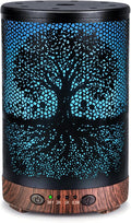 Essential Oil Diffuser 120ML Metal Aromatherapy Diffuser with Timer, Cool Mist Humidifier with Auto Shut-Off & 7 Color Lights for Home Office Spa (Life Tree)