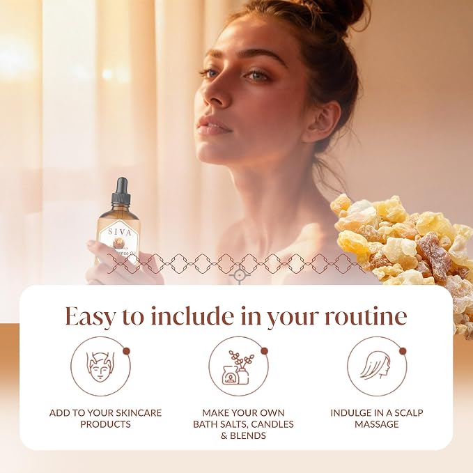 Siva Frankincense Essential Oil with Dropper, 4 Fl Oz (118 ml) | Frankincense Oil for Diffuser, Humidifier, Skin, Body, Perfume, Home Fragrance, Incense, Bath, Soap, Candle & DIY Projects