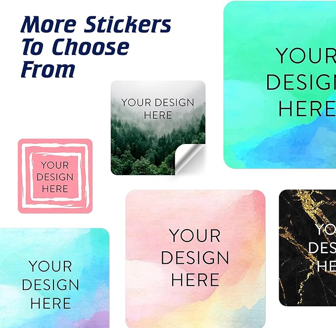100 Custom Vinyl Stickers - Upload Your own Image, Text, Design, Logo - Personalized Logo Labels for Handmade, Packaging, Bottle, Jars, Candle, Brand Stickers (Foggy Valley, 4x4 Square)