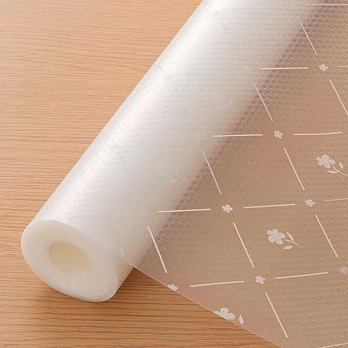 INNOLITES Shelf Liners for Kitchen Cabinets, Non Adhesive Drawer Cabinet Liner, Waterproof Oil-Proof Non-Slip Shelf Liner for Kitchen Pantry Refrigerator 11.8" x 118"