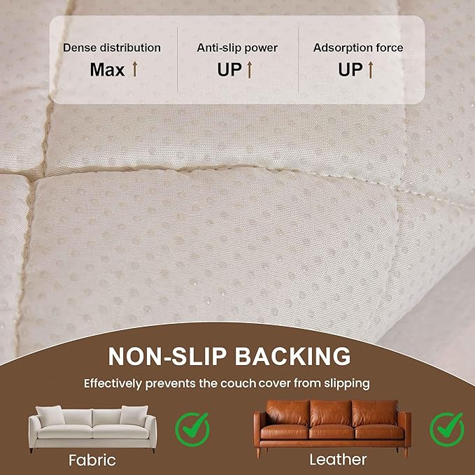 OTOB Couch Covers for Sofa Pet Friendly, Washable & Non Slip Fuzzy Dog Couch Cover Love Seat Sofa Slipcovers, All Seasons Cozy Soft Plush Furniture Protector Cushion Mat (Coffee, 27.6" x 59.1")