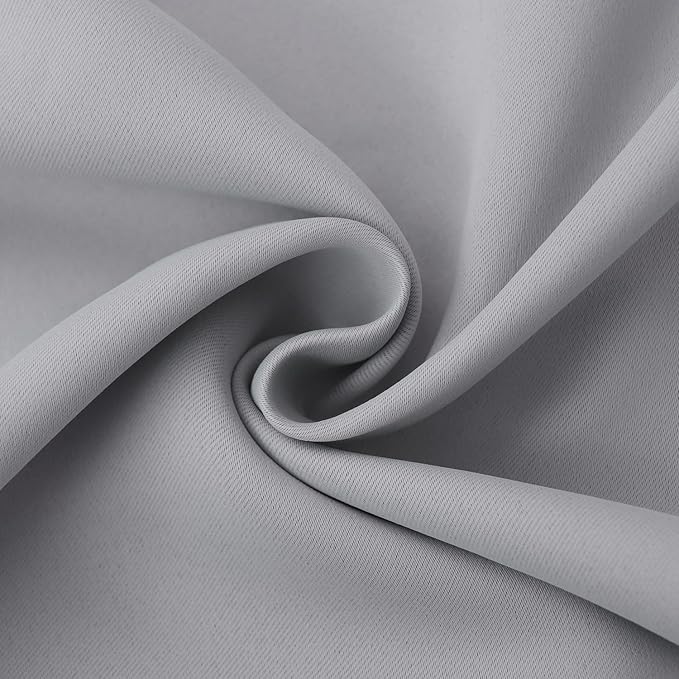 BGment Light Grey Short Curtains 36 Inches Length for Kitchen Cafe - Half Window Drapes with Rod Pocket Small Thermal Insulated Darkening Blinds for Bathroom Bedroom, 2 Panels, 34 x 36 Inch