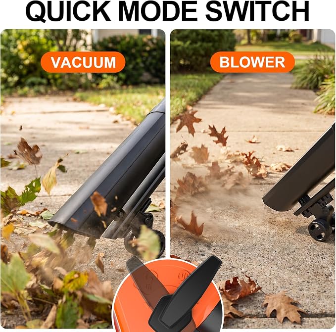 MAXLANDER 40V Cordless Leaf Blower Vacuum Mulcher, Leaf Vacuum with 40L Bag | Brushless Motor, 15:1 Mulch Ratio, 6-Speed Dial, 170MPH Blowers for Lawn Yard Cleanup, 2x4.0Ah Battery & Charger Included