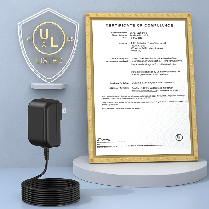 9V Scrubber Charger Fit for Homitt HM115C Electric Spin Scrubber | Power Cord AC Adapter Fit for Homitt Cordless Bathroom Scrubber HM204C HM115CD HM115CG HM115CW Cleaning Brush, 2 Prong