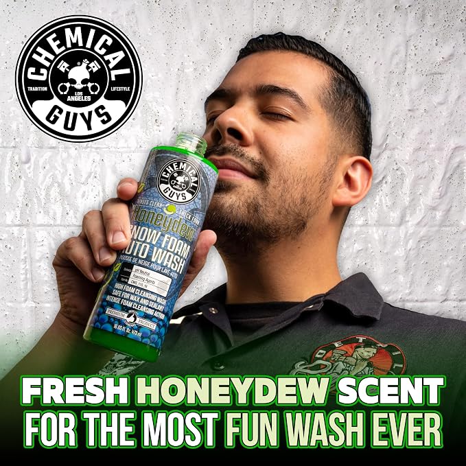 Chemical Guys, Honeydew Snow Foam Car Wash Soap for Foam Cannons, 64 oz | High-foaming pH-balanced suds for cannons, guns or buckets, gentle on wax and coatings, fresh honeydew scent