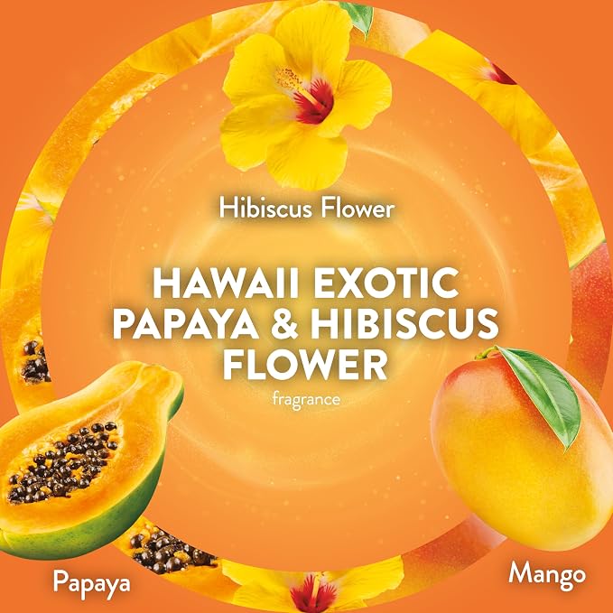 Air Wick Vibrant Plug-In Scented Oil Refills, 3 Count, Hawaii Exotic Papaya & Hibiscus Flower, Air Freshener, Essential Oils, Eco Friendly