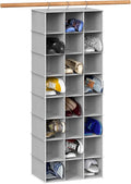 Simple Houseware 24 Section Shelves Hanging Shoes Organizer, Gray | 3 Metal Hooks, 8 Tier, Holds Up to 24 lbs