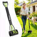 Large Dog Pooper Scooper for Yard, 32 inch Long Handle, No Bending | Save Back, Heavy Duty, Powerful Jaw Grip, One-Hand Operation, Mess-Free Pickup for Grass Gravel Concrete, Easy to Rinse