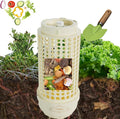 Underground Worm Farm, Garden Mini vermicomposting bin for use in Outdoor Gardening from Kitchen Food Waste, with Holes and lid, White (11.81x4.3x4.3IN)