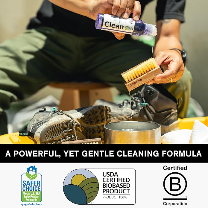 Jason Markk Essential Kit, Shoe Cleaner, 2-Piece Set, Deep Cleaning Solution & Durables Brush, Sneaker Care, Ideal for Footwear, Safe for Midsoles, Full-Grain Leather, Rubber, Plastic, and More, 4oz