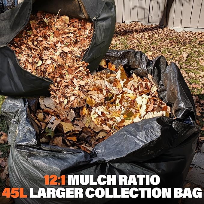 MAXLANDER Cordless Leaf Blower Vacuum Mulcher, 3-in-1 Leaf Vacuum with Bag | Brushless Battery Powered 40V 170MPH 360CFM Leaf Blowers for Lawn Care, 5-Speeds Dial, 2x4.0Ah Battery & Charger Included