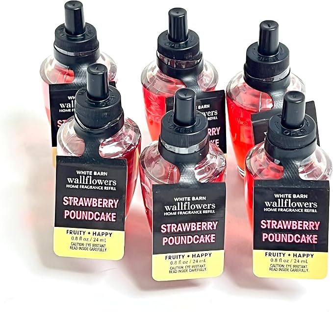 Strawberry Poundcake Wallflowers Refills - Holiday Favorites THANKSGIVING CHRISTMAS - 2022 Edition - 0.8fl Oz - Pack of 6